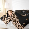thumbnail image 5 of Meiyoeat Trendy Leopard Letter B Bedding Comforter Set 7pcs for Women Teens, Chic Polka Dot Queen Bedding Sets, Black Beige Brown,Black Reversible, 5 of 6