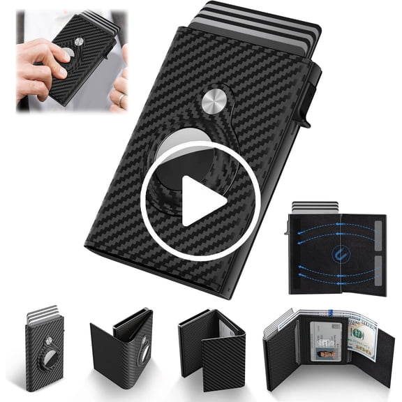 Hulucky Men's Slim Aluminum Alloy Card Wallet with Magnetic Closure Holds 13 Cards 50 Bills for Tools/Office(Multicolor)