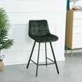 thumbnail image 2 of Topcobe Modern Nordic Counter Height Bar Chair, 2 Pcs Leisure Barstool with Metal Legs, Retro Green, 2 of 11