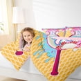 thumbnail image 3 of Erosebridal Girls K Letter Monogrammed Ice Cream Drip Dessert Queen Comforter Set 3pcs,Sport Theme Baseball Bedding Comforter Set For Boys Teens,Pink Reversible, 3 of 6