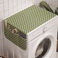 thumbnail image 1 of Abstract Washing Machine Organizer, Pattern of Symmetric Mini Rectangles Connected with Streaks, Anti-slip Fabric Top Cover for Washer and Dryer, Lime Green Taupe Grey, by Ambesonne, 1 of 1