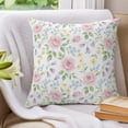 thumbnail image 3 of Pillow Covers 20x20 Set of 2, Pink Spring Floral Throw Pillow Covers Decorative Couch Cushion Cover, Elegant Watercolor Pastoral Flowers Microfiber Soft Square Pillowcases for Bedroom Living Room, 3 of 9