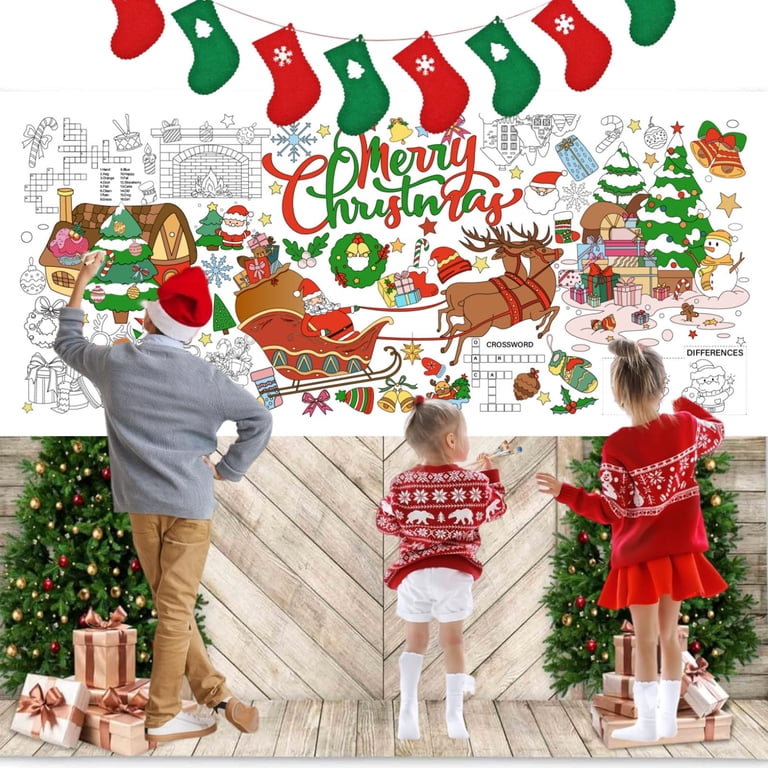 ZOIIWA 24pcs Christmas Coloring Posters For Kids - 25x20cm, Xmas Craft Activities For School & Family Fun