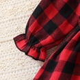 thumbnail image 6 of Bobifish Toddler Girls Outfit Sets Plaid Long Sleeve Ruffle Button Down Tie Top+Pants 2 Piece Daily Wear Children Girls Sets, 6 of 6