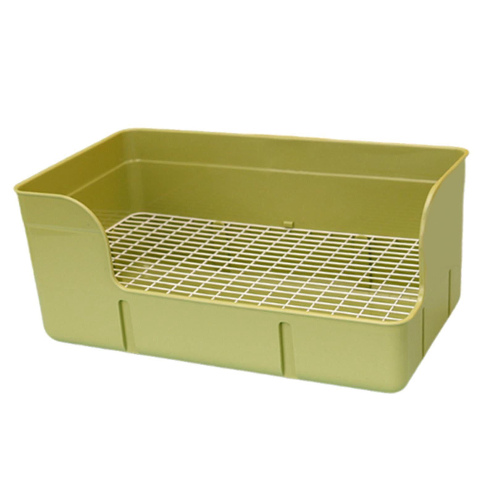 Serenable Pet Rabbit Litter Box Bedpan Rabbit Urinal Tray for Ferrets Chinchillas Rats Green