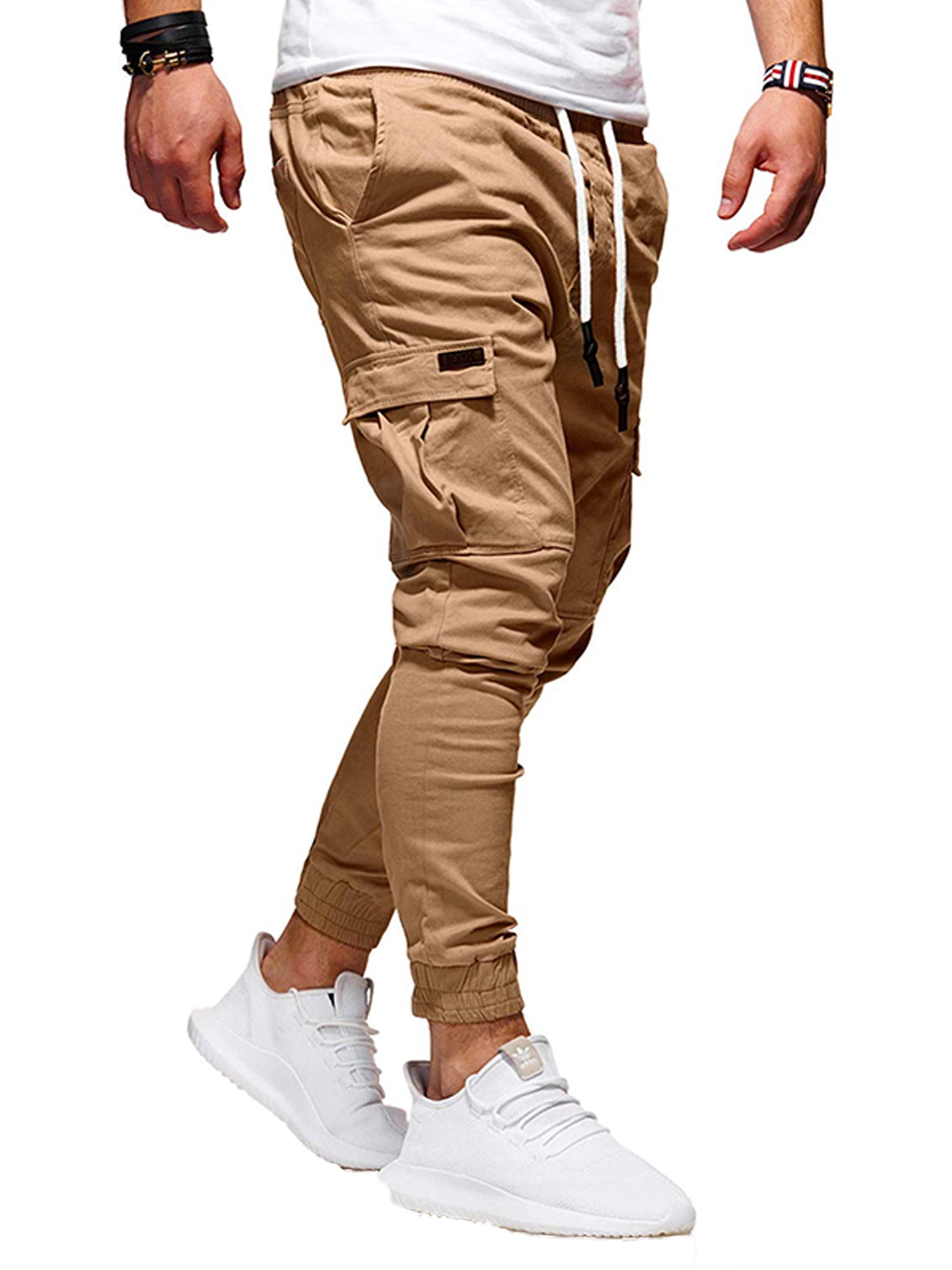 Buy Maoning Men s Slim Fit Jogger Pencil Pants Streetwear Zipper Elastic  Ankle Cargo Trousers Jeans Grey M at Amazonin