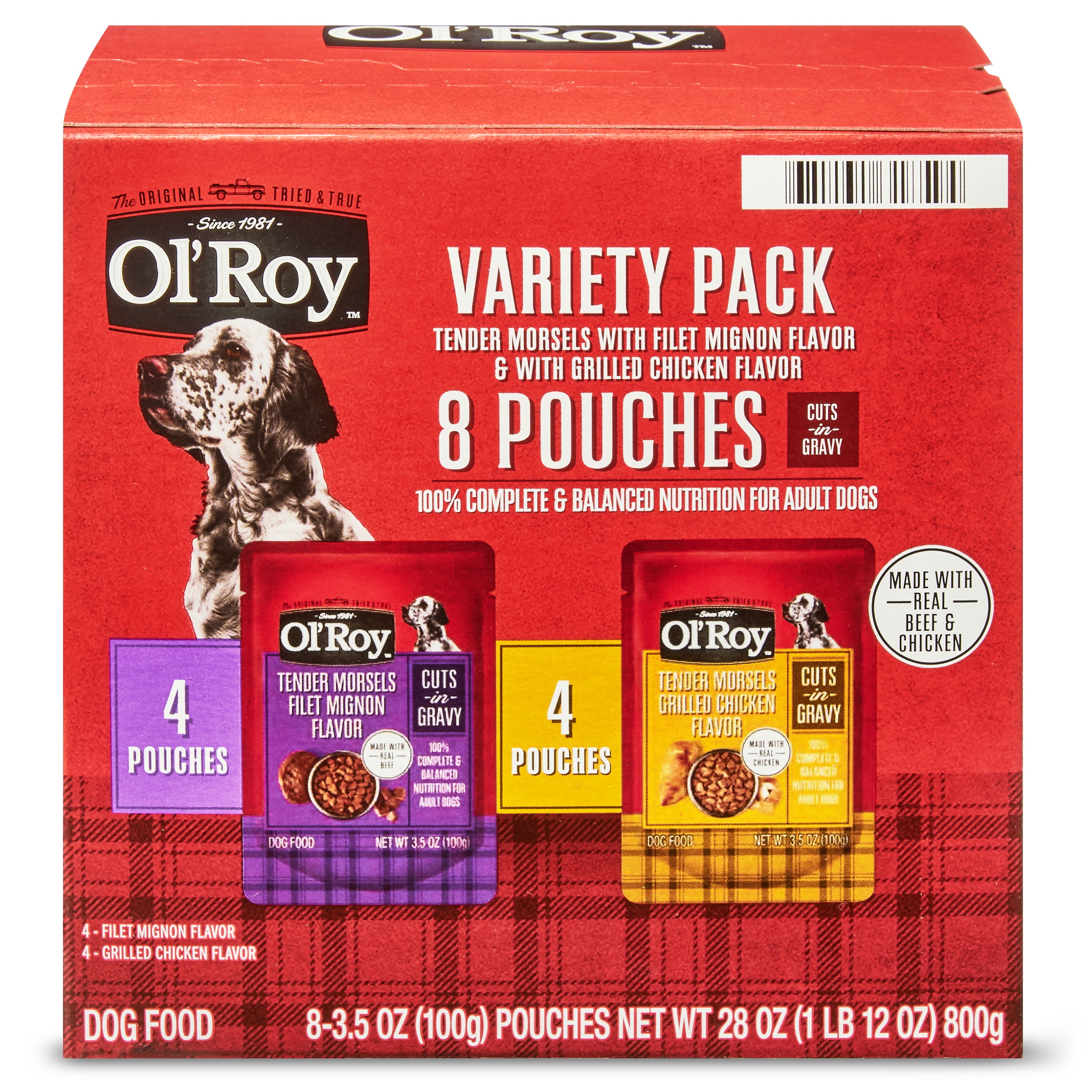 Ol' Roy Cuts in Gravy Wet Dog Food Variety Pack, Tender Morsels Filet