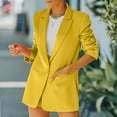 thumbnail image 2 of Ladies Work Suit Solid Color Blazer V Neck Cardigan Button Down Pockets Jacket Single Breasted Outwear Comfy Loose Blouse, 2 of 6