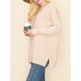 thumbnail image 4 of Doublju Women's Long Sleeve V-Neck Loose Fit Knit Sweater with Plus Size, 4 of 4
