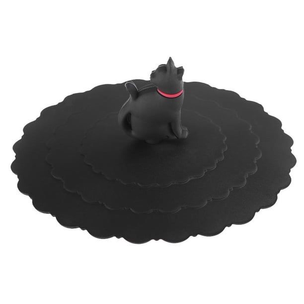 Sywqhk Tapa de silicona para taza, resistente al calor, a prueba de fugas, reutilizable, cubierta sellada (gato negro) Sywqhk Para estrenar