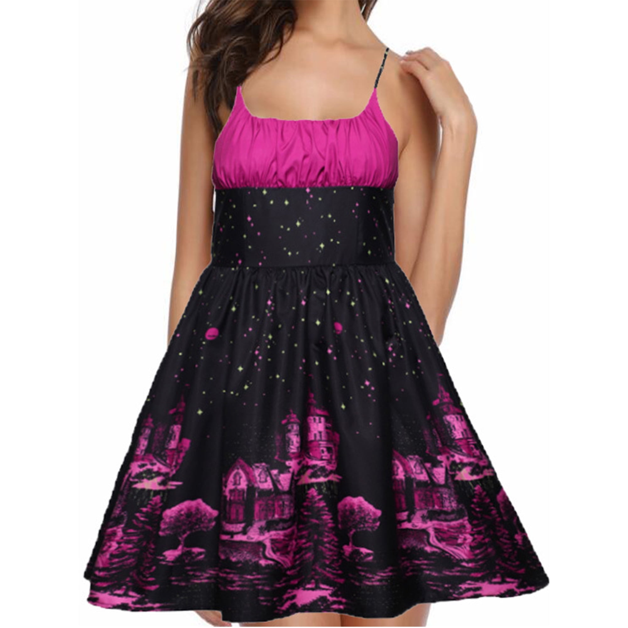 Plus Size Women Spaghetti Strap Swing Dress Fashion Vintage Housewife Pinup Dresses Walmart Canada