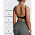 thumbnail image 5 of Top-kevivn Women's Workout Sports Bras Fitness Yoga Crop Tank Twist Back Cami Breathable Elastic Yoga Sports Bra Women's Ribbed Knit Sports Bra, 5 of 6