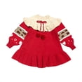 thumbnail image 2 of Godderr Baby Girls Long Sleeve Dress for Newborn Toddler Winter Knit Dress Velvet Christmas Dress Comfortable Classic Dress for 9M-6Y, 2 of 5