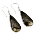thumbnail image 3 of Natural Root Plume Agate 925 Sterling Silver Earrings Jewelry E-1001 SDE90470, 3 of 5