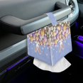 thumbnail image 7 of POLERO PU Leather Tissue Box Cover Square with Colored Eggs Rabbit, Waterproof Decorative Tissue Box Holder for Bathroom, Office, Desk, Car, 5.1"X5.1"X5.5", 7 of 7