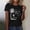 Black, variant on Giftesty Blouses for Women Dressy Casual Women Fashion Summer Sexy Printed Regular Women Short Sleeves Round Neck