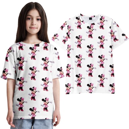 

LANLIN Mickey Minnie 3D Print Graphic Tee Casual Shirts Size 70-8XL