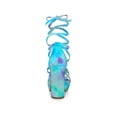 thumbnail image 2 of BLISSFUL STEP Women's Tie Dye High Heel Sandal Platform Block Heel Prom Sandals Cyan 6, 2 of 7