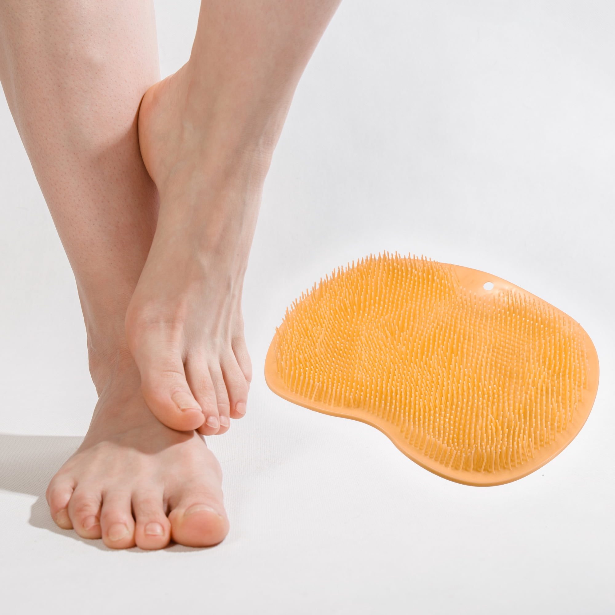 Unique Bargains Foot Clean Massager Scrubber with Suction Cups 11.81"x9.84" Orange