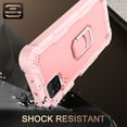 thumbnail image 4 of Dteck Case for Samsung Galaxy A12 6.5-inch,Shockproof Rugged Rubber Armor 3-Layer Protection Case Hybrid Hard PC Back With Ring Holder Kickstand Cover,Rosegold, 4 of 6