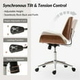thumbnail image 6 of Adjustable Swivel Office Chair Leather Desk Task Chair for Makeup Vanity Ivory, 6 of 9