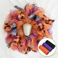 thumbnail image 4 of 3 Rolls Ribbon Orange 6 inch Width Mesh Rolls for Wreaths DIY Craft Bows Gift Wrapping Autumn Fall Ribbon, 4 of 8