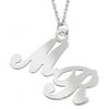 Personalized Planet Script Initials Sterling Silver Pendant