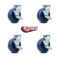 thumbnail image 2 of Tool Box Caster Wheel Set – 6 Inch Solid Polyurethane Swivel Casters – SCC, 2 of 2