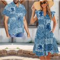 thumbnail image 2 of Garronmavis Blue Octopus Couple Matching Outfit Husban and Wife Clothing A-Line Womens Short Sleeve Dress Hawaiian Dresses Size S and Mens Button Up Summer Shirt, 2 of 7
