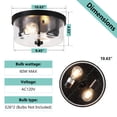 thumbnail image 3 of HKMGT Seeded Glass Ceiling Light, 2-Light Flush Mount Fixture, Dimmable, Matte Black, for Kitchen Hallway Bedroom Bathroom(2-Pack), 3 of 10