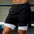 thumbnail image 5 of Mens Shorts, Running Shorts for Men, Muscle Men's Sports Shorts for Summer Fitness Running Training Breathable and Casual Double-layer 2-in-1 Five Inch Shorts, 5 of 6