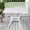 White, variant on SOCIALCOMFY 35.4 Inch Outdoor Dining Table Square Patio Table Bronze Cast Aluminum Rustic Large Table with Umbrella Hole, White