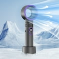 thumbnail image 4 of Handheld Bladeless Fan under 5! CQCYD Multifunctional Digital Display Handheld Fan, USB Rechargeable Bladeless Fan, 100-Speed Quiet Powerful Fan for Outdoor Travel, 4 of 5