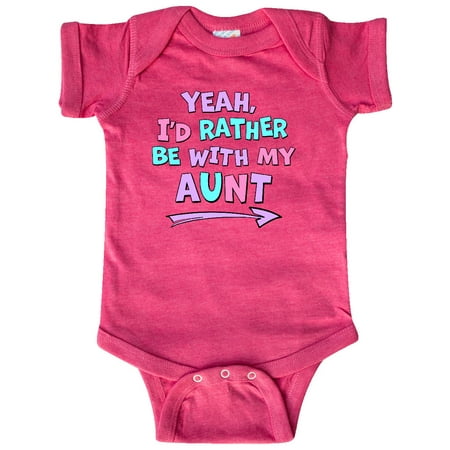 

Inktastic Yeah I d Rather be with My Aunt in Pink Blue and Purple Gift Baby Boy or Baby Girl Bodysuit