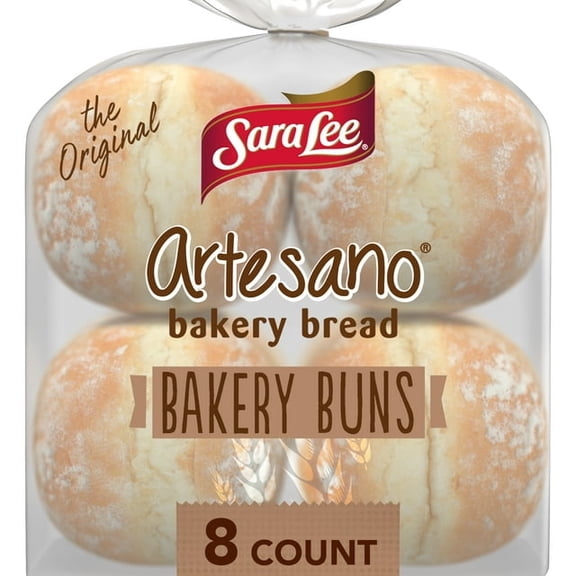 Sara Lee Artesano White Bakery Buns 8 ct 19 oz Hamburger Buns (Pack of 2)