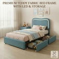 thumbnail image 4 of Yiwa Upholstered Boucle Platform Bed, LED Headboard Frame with 2 Storage Drawers and Wood Slats, No Box Spring Needed, 4 of 7