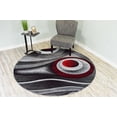 thumbnail image 4 of PREMIUM 3D Hand Carved Modern 2x7 2x8 Runner Rug Contemporary 1504 Grey Gray Red, 4 of 11