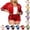 Red, variant on 2 Piece Tracksuit Set for Women Zip-Up Cropped Jacket and Drawstring Shorts with Contrast Piping Casual Outfit Red S