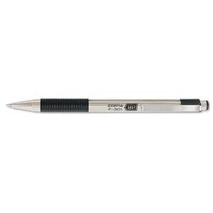 10 PENS: Zebra F-301 Stainless Steel Retractable Ballpoint Pen, 0.7mm, Black, (27110)