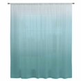 thumbnail image 2 of Turquoise Ombre Sheer Curtains 45 Inch Length, Light Filtering Voile Curtain Panel, Teal White Gradient Modern Abstract Art Rod Pocket Drapes Window Treatments for Living Room Bedroom 52"x45", 2 of 9