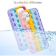thumbnail image 3 of Pop It Phone Case para iPhone 8 7 6, Stress Reliever Push Pop Bubble Fidget Toys Cover, Cute Funny Soft Silicone Protective Shell para iPhone SE 4.7 pulgadas - Rainbow Adepaton WMCH-275, 3 of 7