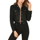 thumbnail image 1 of CHAQUETA MOTERA CORTA DE SUEDE SINTÉTICO CON CUELLO CAÍDO PARA MUJERES INSPIRE CHIC M NEGRO, 1 of 7