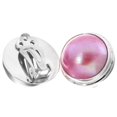 thumbnail image 3 of 925 Sterling Silver Pink Mabe Cultured Pearl Clip-On Earrings, 3 of 3
