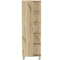 thumbnail image 2 of Bathroom Linen Cabinet - Oak Color Scheme, 5+ Shelves, 1 Door Freestanding With Adjustable Interior Shelves Oak, Door, Modern Style, 2 of 4