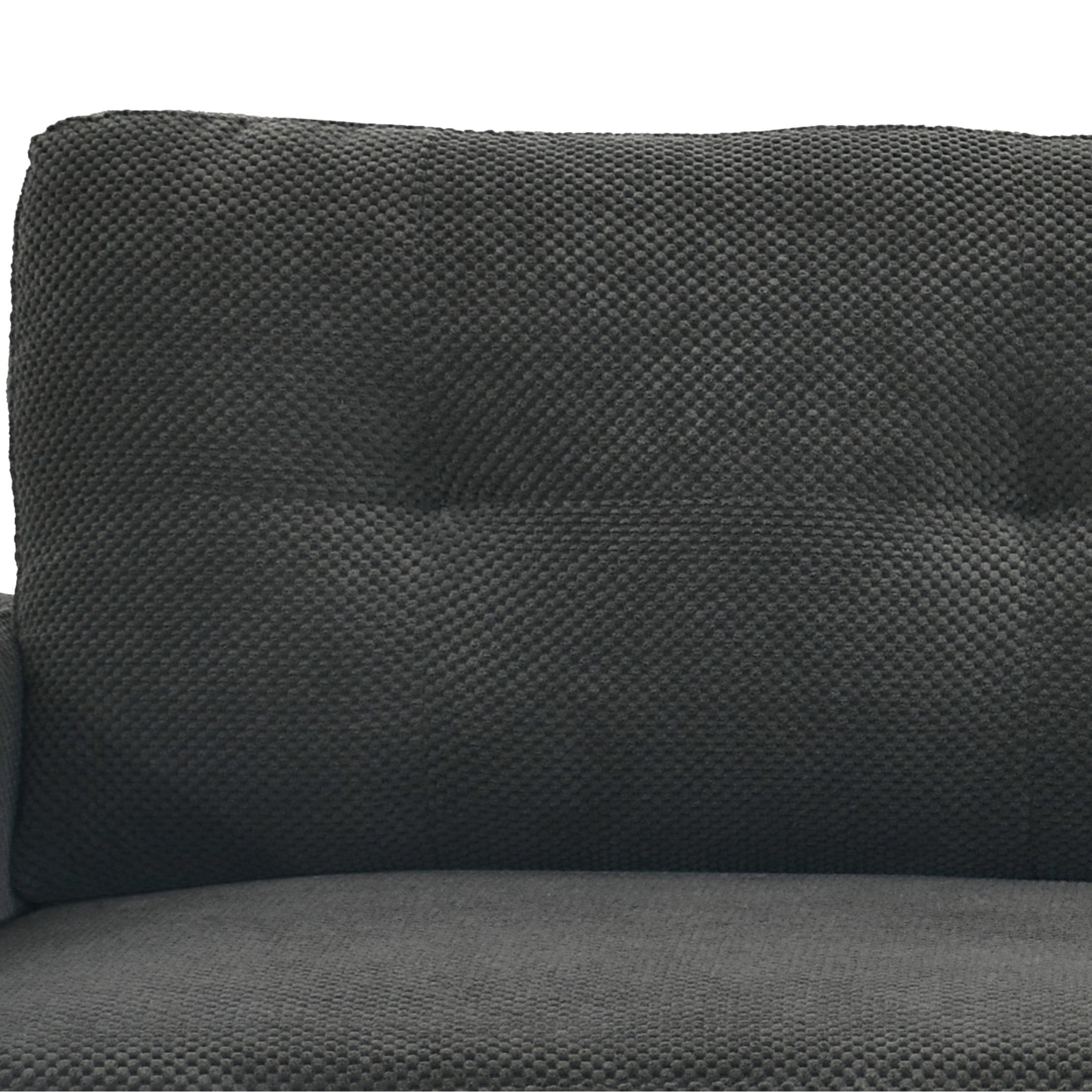 Noble House 65" Mid-Century Modern Loveseat Sofa, Nubby Upholstery, Solid Wood Legs, Dark Gray