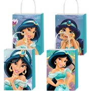 12pcs Jasmine Gift Bags Goodie Bags with Handles for Kids Birthday Party Decorations Supplies