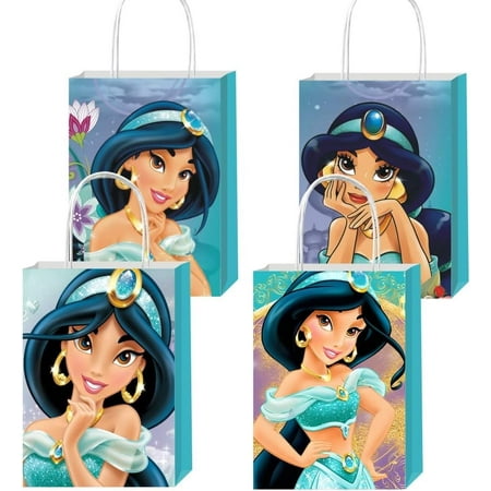 12pcs Jasmine Gift Bags Goodie Bags with Handles for Kids Birthday Party Decorations Supplies