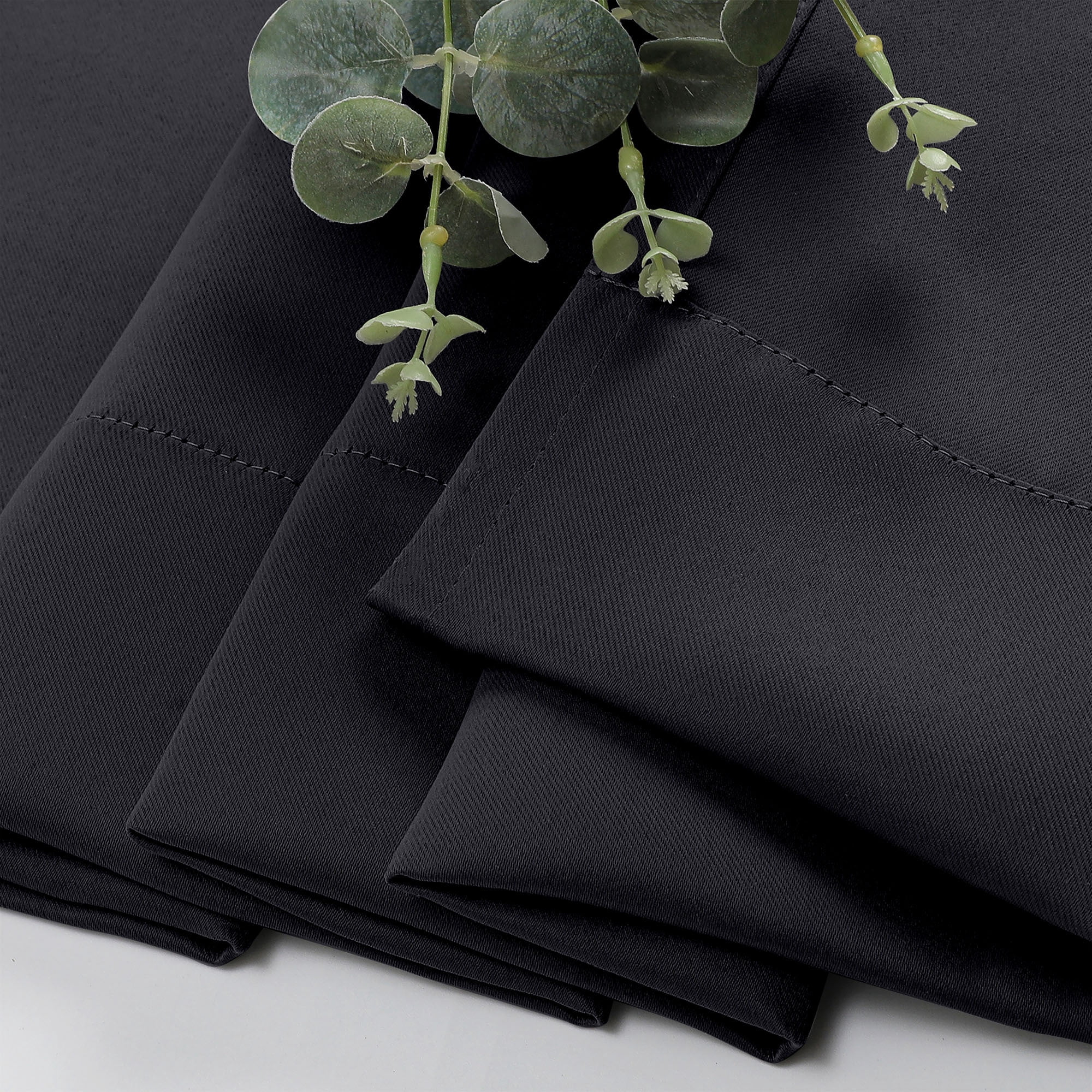 OVZME 63 Inch Blackout Curtains for Bedroom-2 Panels, Black Thermal Insulated Drapes, Room Darkening Rod Pocket Window Panels for Living Room, Each 37x63 Inch, Black