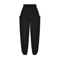 thumbnail image 4 of Casual Petite Leg Pants for Women Summer Casual Cropped Pant High Waist Loose Trouser with Pockets, 4 of 7