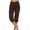 Brown, variant on Jesvior Women'S High Waisted Elastic Waist Capri Joggers Casual Tie Feet Cropped Pants with Pockets for Yoga Lounge Summer